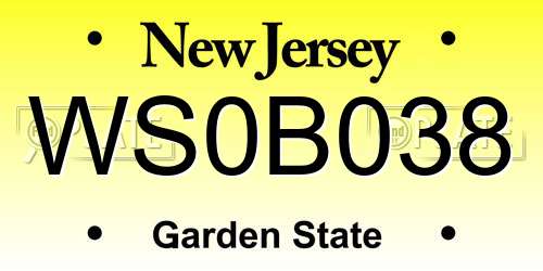 WS0B038 New Jersey License Plate