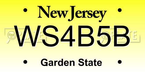 WS4B5B New Jersey License Plate