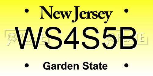 WS4S5B New Jersey License Plate