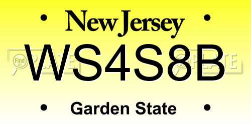 WS4S8B New Jersey License Plate