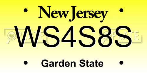 WS4S8S New Jersey License Plate