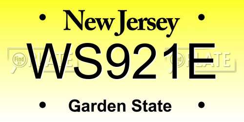 WS921E New Jersey License Plate