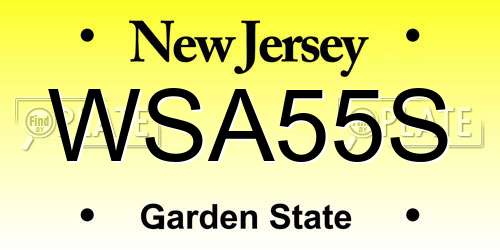 WSA55S New Jersey License Plate