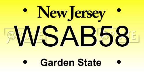 WSAB58 New Jersey License Plate