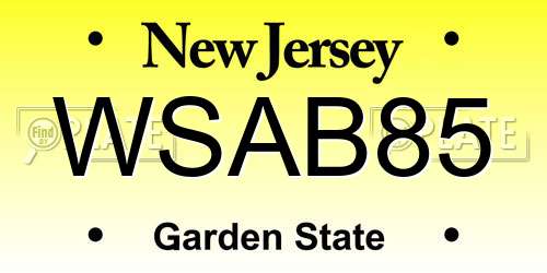 WSAB85 New Jersey License Plate