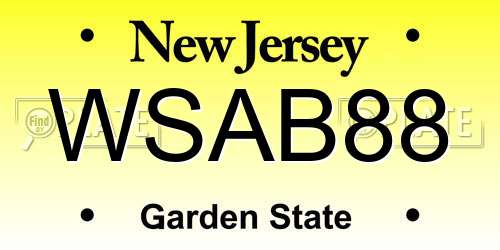 WSAB88 New Jersey License Plate
