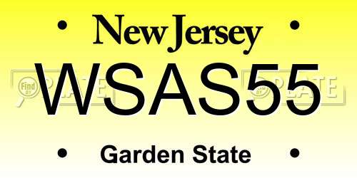 WSAS55 New Jersey License Plate