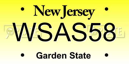 WSAS58 New Jersey License Plate