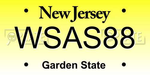 WSAS88 New Jersey License Plate