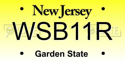 WSB11R New Jersey License Plate