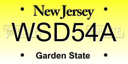 WSD54A New Jersey License Plate
