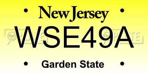 WSE49A New Jersey License Plate