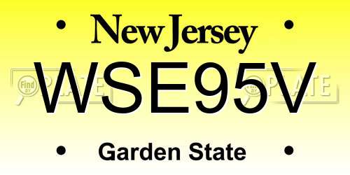 WSE95V New Jersey License Plate