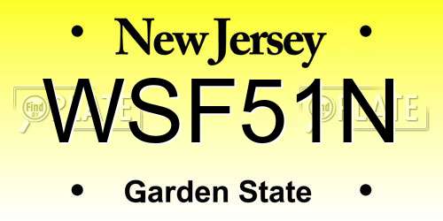 WSF51N New Jersey License Plate