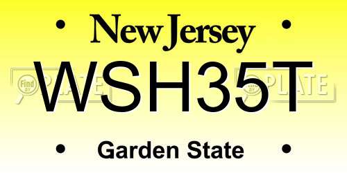 WSH35T New Jersey License Plate