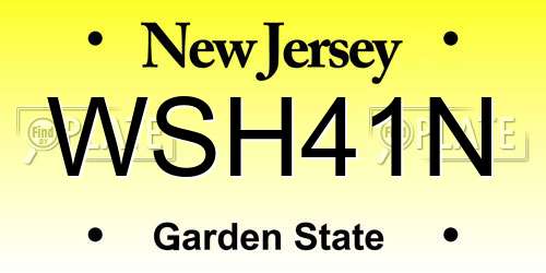 WSH41N New Jersey License Plate