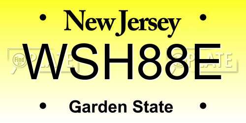 WSH88E New Jersey License Plate