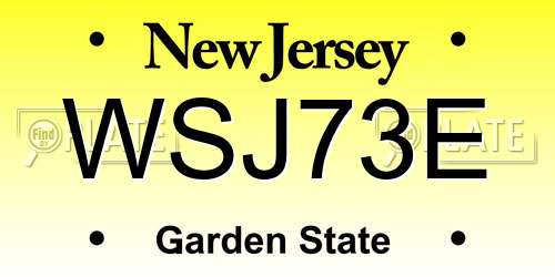 WSJ73E New Jersey License Plate