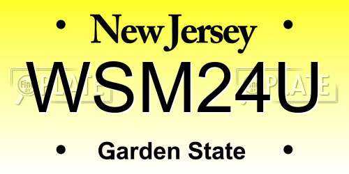 WSM24U New Jersey License Plate