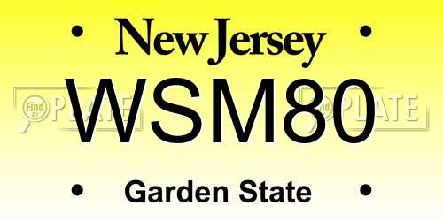 WSM80 New Jersey License Plate