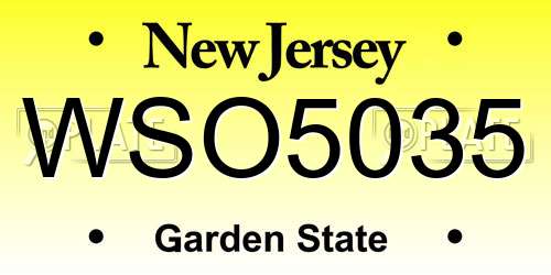WSO5035 New Jersey License Plate