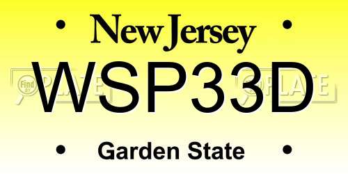 WSP33D New Jersey License Plate