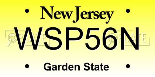 WSP56N New Jersey License Plate