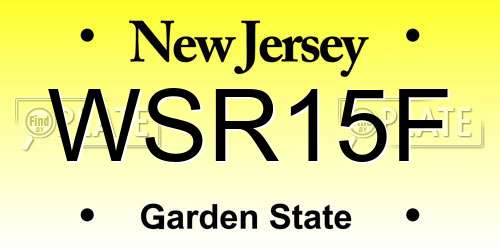 WSR15F New Jersey License Plate