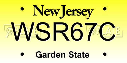 WSR67C New Jersey License Plate