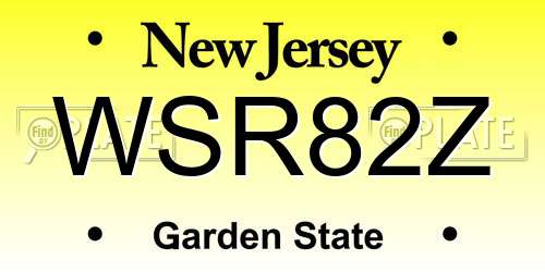 WSR82Z New Jersey License Plate
