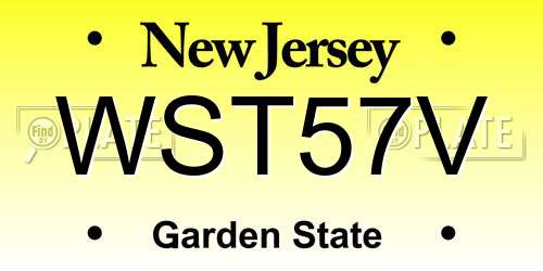 WST57V New Jersey License Plate