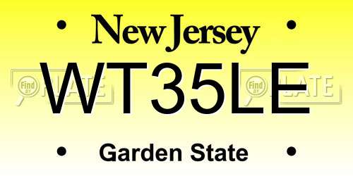 WT35LE New Jersey License Plate