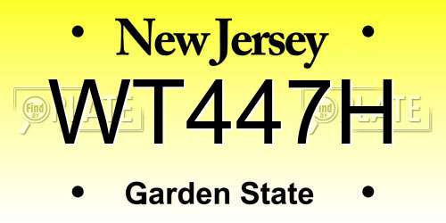 WT447H New Jersey License Plate