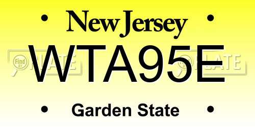 WTA95E New Jersey License Plate