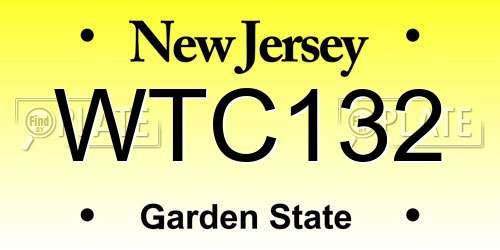 WTC132 New Jersey License Plate