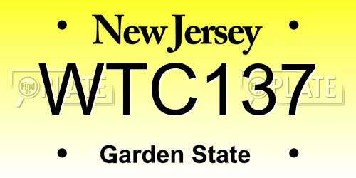 WTC137 New Jersey License Plate