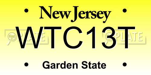 WTC13T New Jersey License Plate