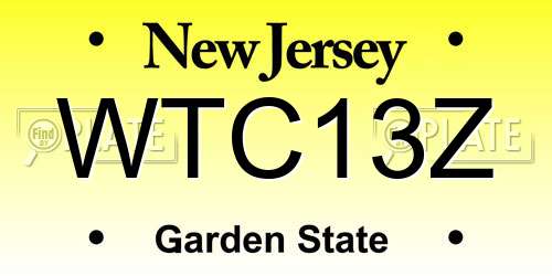 WTC13Z New Jersey License Plate