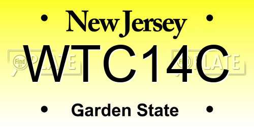 WTC14C New Jersey License Plate