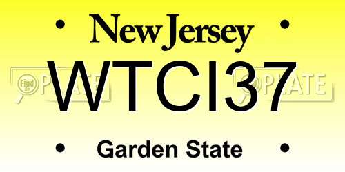 WTCI37 New Jersey License Plate