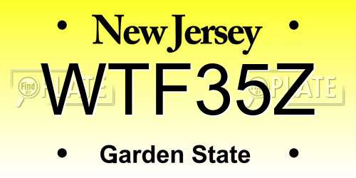 WTF35Z New Jersey License Plate