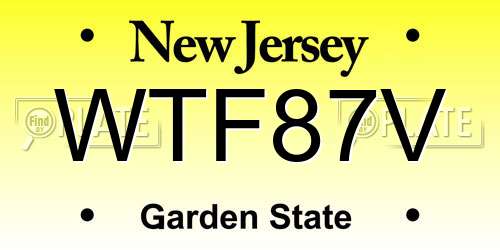 WTF87V New Jersey License Plate
