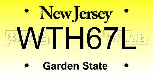 WTH67L New Jersey License Plate