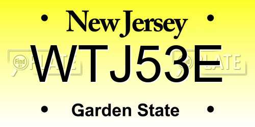 WTJ53E New Jersey License Plate