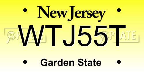 WTJ55T New Jersey License Plate
