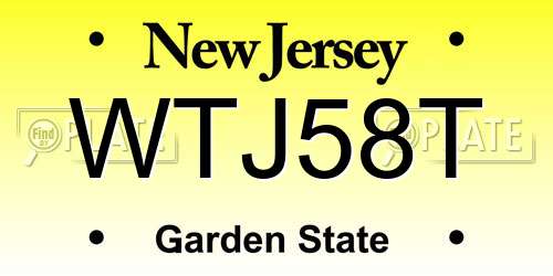 WTJ58T New Jersey License Plate