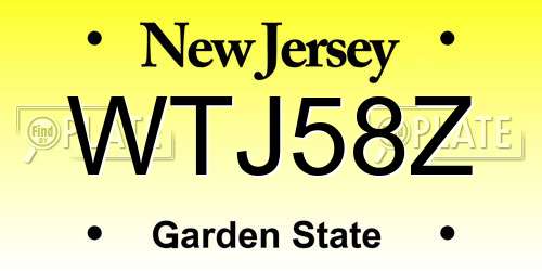 WTJ58Z New Jersey License Plate