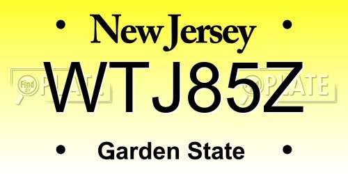 WTJ85Z New Jersey License Plate