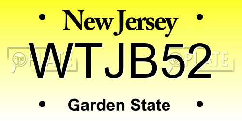 WTJB52 New Jersey License Plate