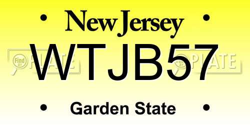 WTJB57 New Jersey License Plate
